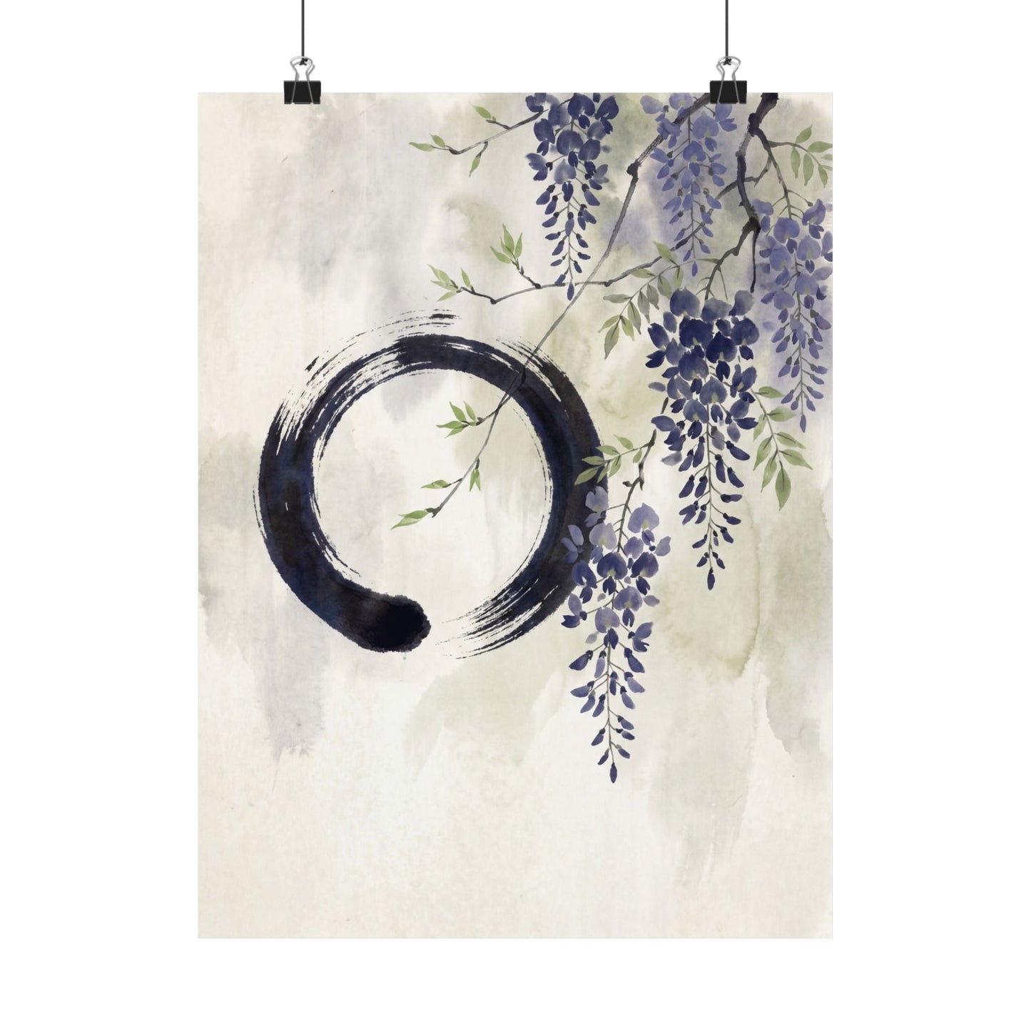 Overcast Wisteria Wall Art Print - Zen Shibui