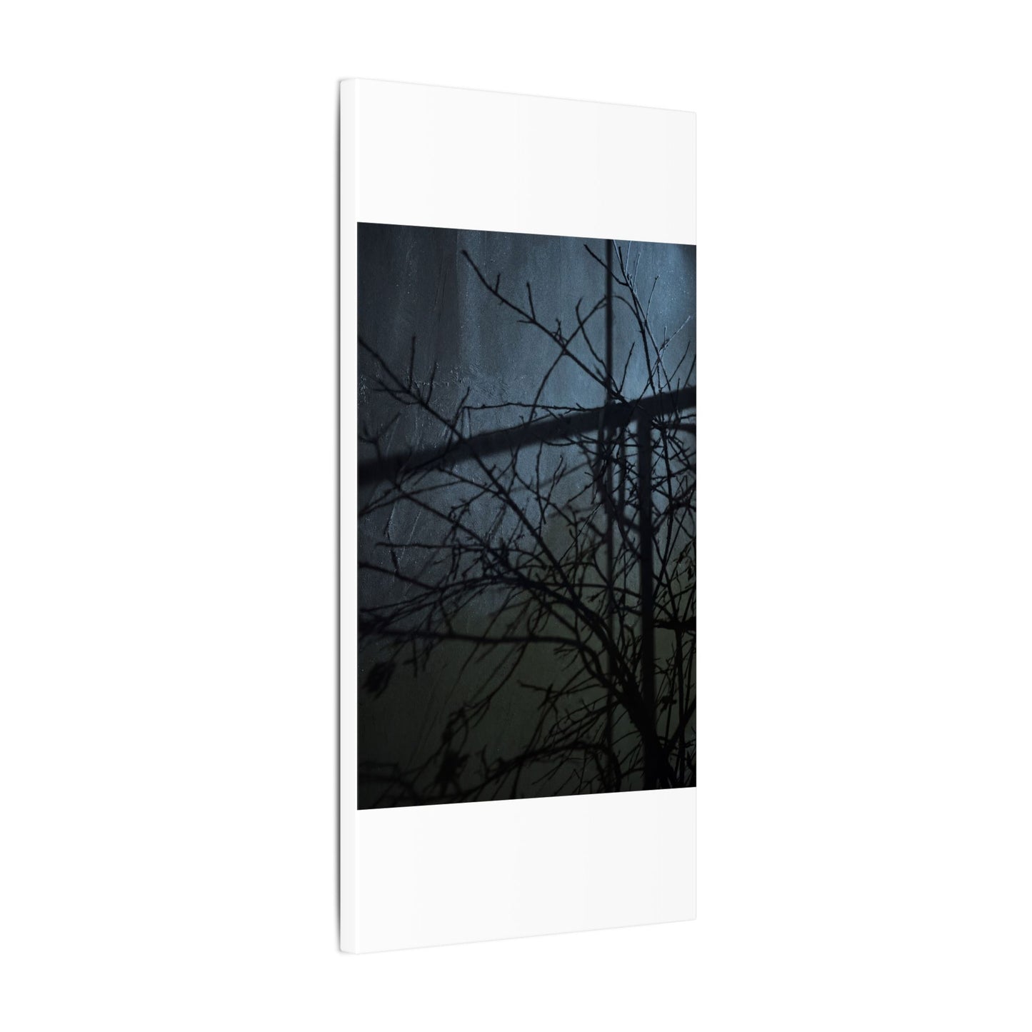 Moonlight Shadow Play Canvas Art - Dark Japandi Shibui