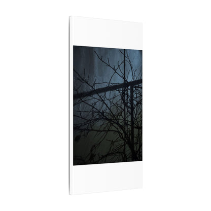 Moonlight Shadow Play Canvas Art - Dark Japandi Shibui