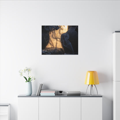 Incense Smoke Canvas Art | Winter Dark Japandi Shadow Zen Art