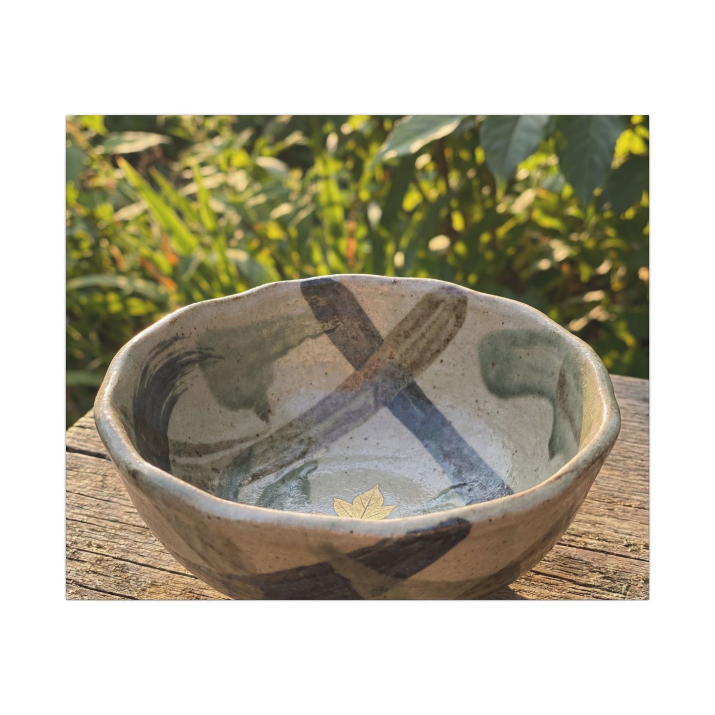 Earthy Ceramic Bowl Canvas Art - Japanese Pattern Japandi