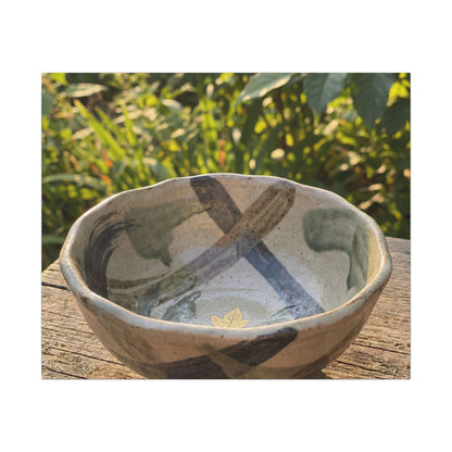 Earthy Ceramic Bowl Canvas Art - Japanese Pattern Japandi