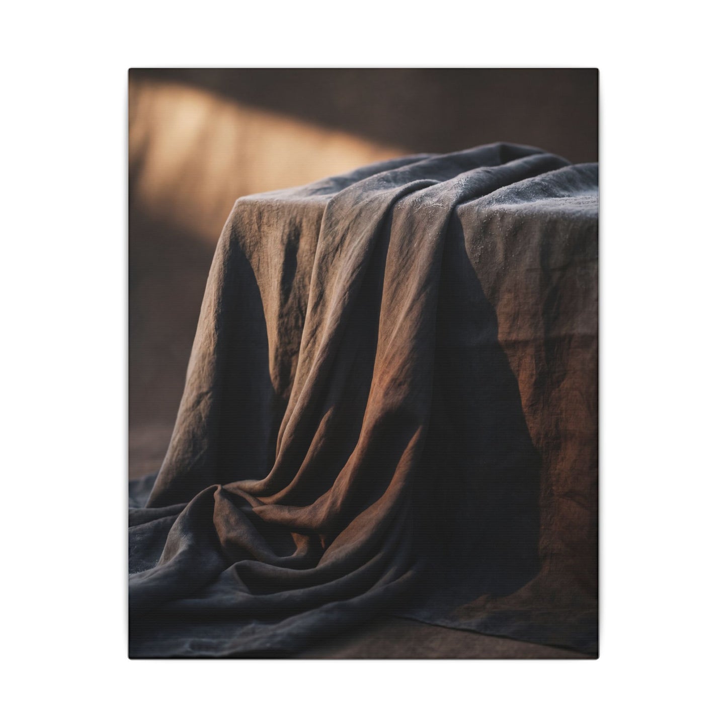 Silk Drape Canvas Art | Winter Dark Japandi Shadow Zen Art