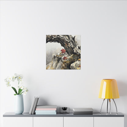 Pine Tree Autumn Canvas Art | Japandi Earthy Design