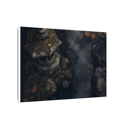 Stone Lantern Canvas Art | Autumn Japandi Texture Art