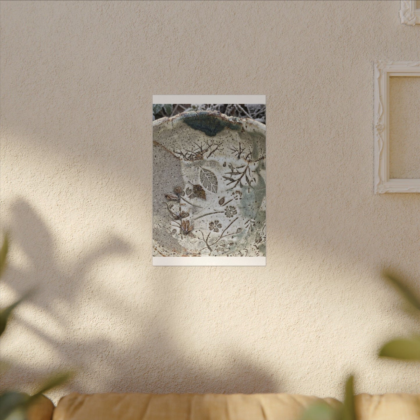 Ceramic Bowl Winter Canvas Art | Japandi Earthy Design