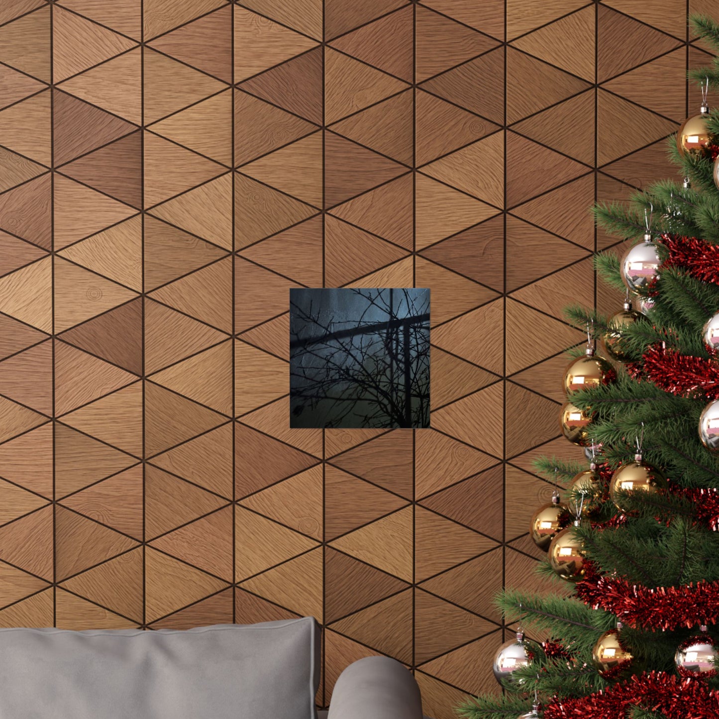 Shadow Play Winter Wall Art Print | Dark Japandi Luxurious Design
