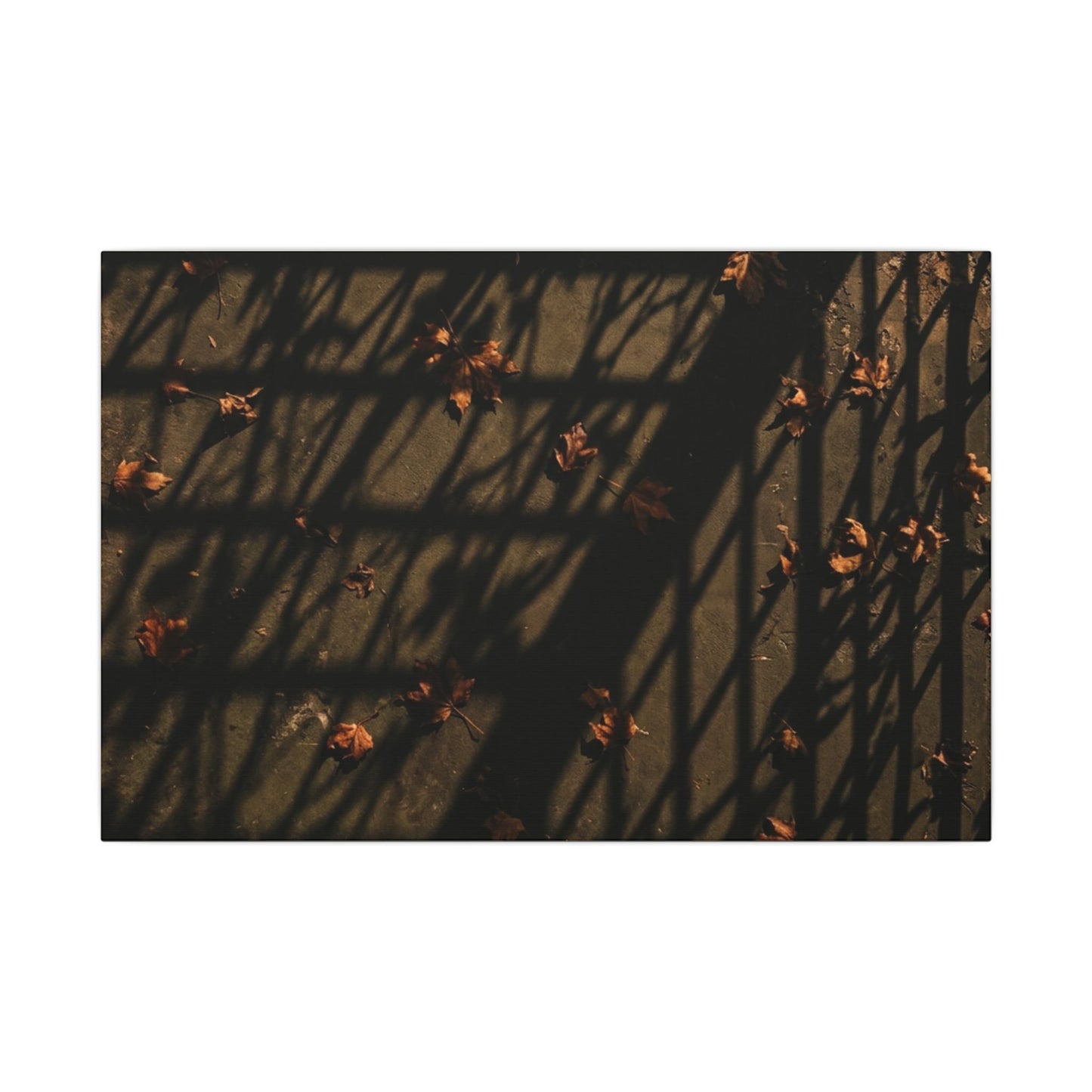 Dark Japandi Shadow Play in Golden Hour | Moody Minimal Canvas Art