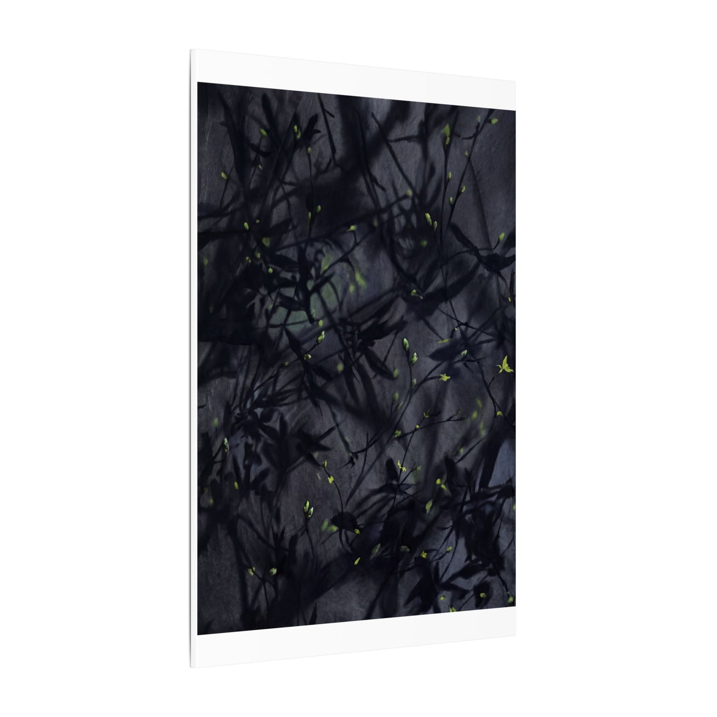 Shadow Play Spring Canvas Art | Dark Japandi Atmospheric Design