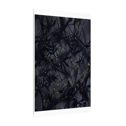 Shadow Play Spring Canvas Art | Dark Japandi Atmospheric Design