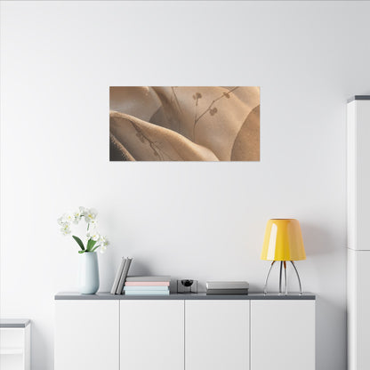 Japandi Silk Drape in Golden Hour | Japanese Pattern Canvas Art