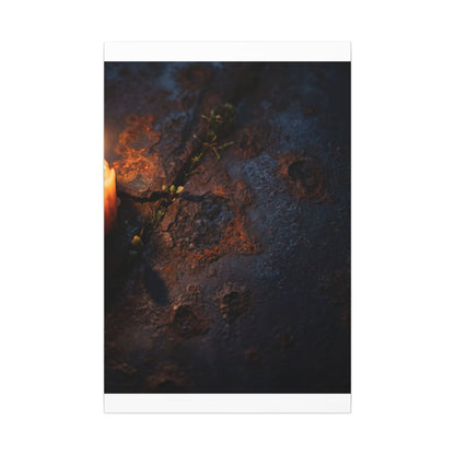 Candlelight Rust Patina Canvas Art - Dark Japandi Ma