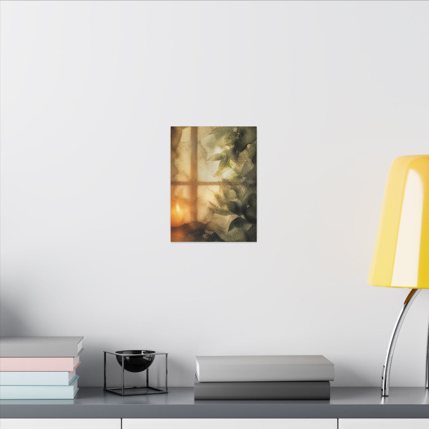 Cozy Shoji Screen Canvas Art - Watercolor Japandi
