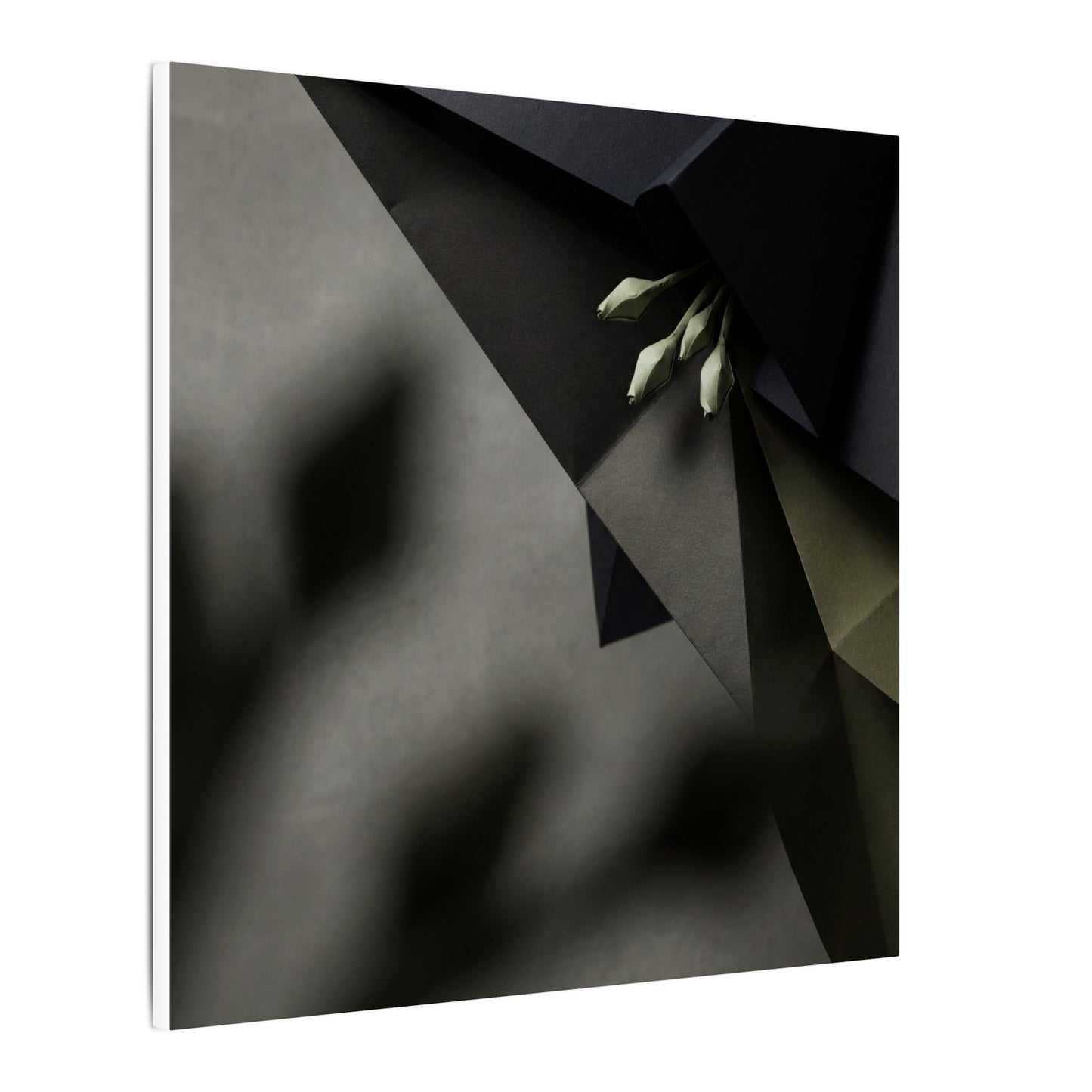 Paper Fold Moody Minimal Canvas Art | Luxurious Dark Japandi Art