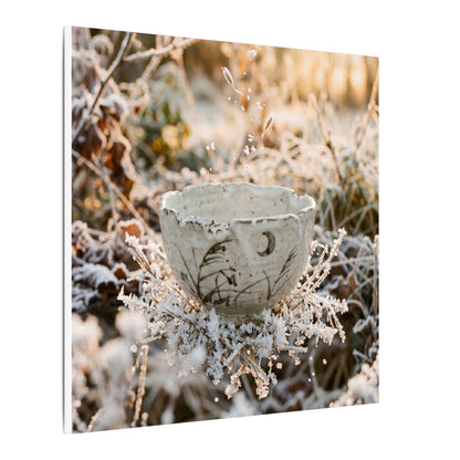 Japandi Ceramic Bowl in Golden Hour | Japanese Pattern Canvas Art
