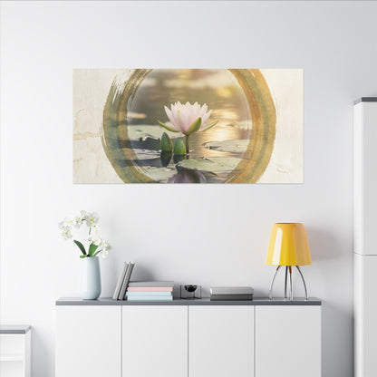 Peaceful Lotus Flower Canvas Art - Enso Zen