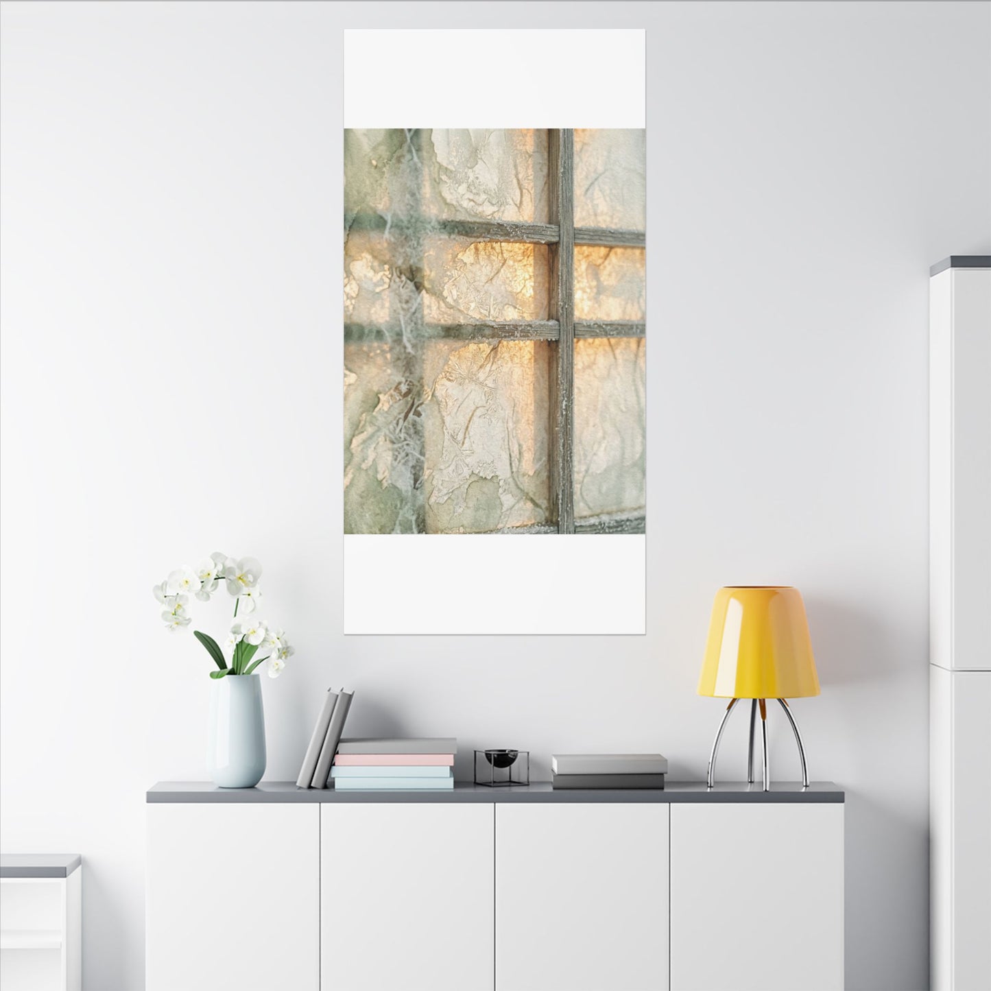 Winter Shoji Screen Watercolor Canvas Art | Elegant Decor