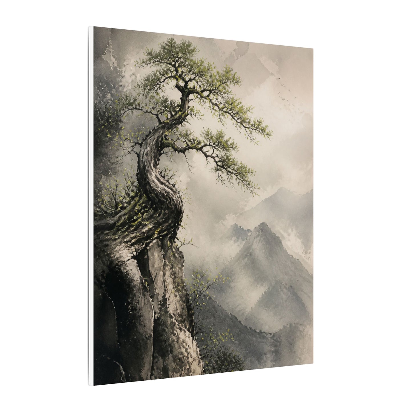 Spring Pine Tree Watercolor Canvas Art | Warm Decor