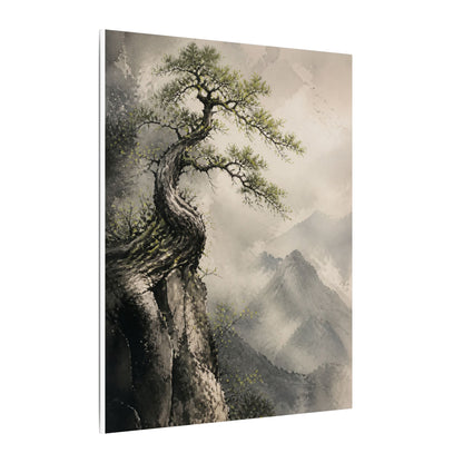 Spring Pine Tree Watercolor Canvas Art | Warm Decor