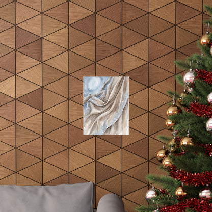 Silk Drape Wall Art Print | Winter Japandi Watercolor Art