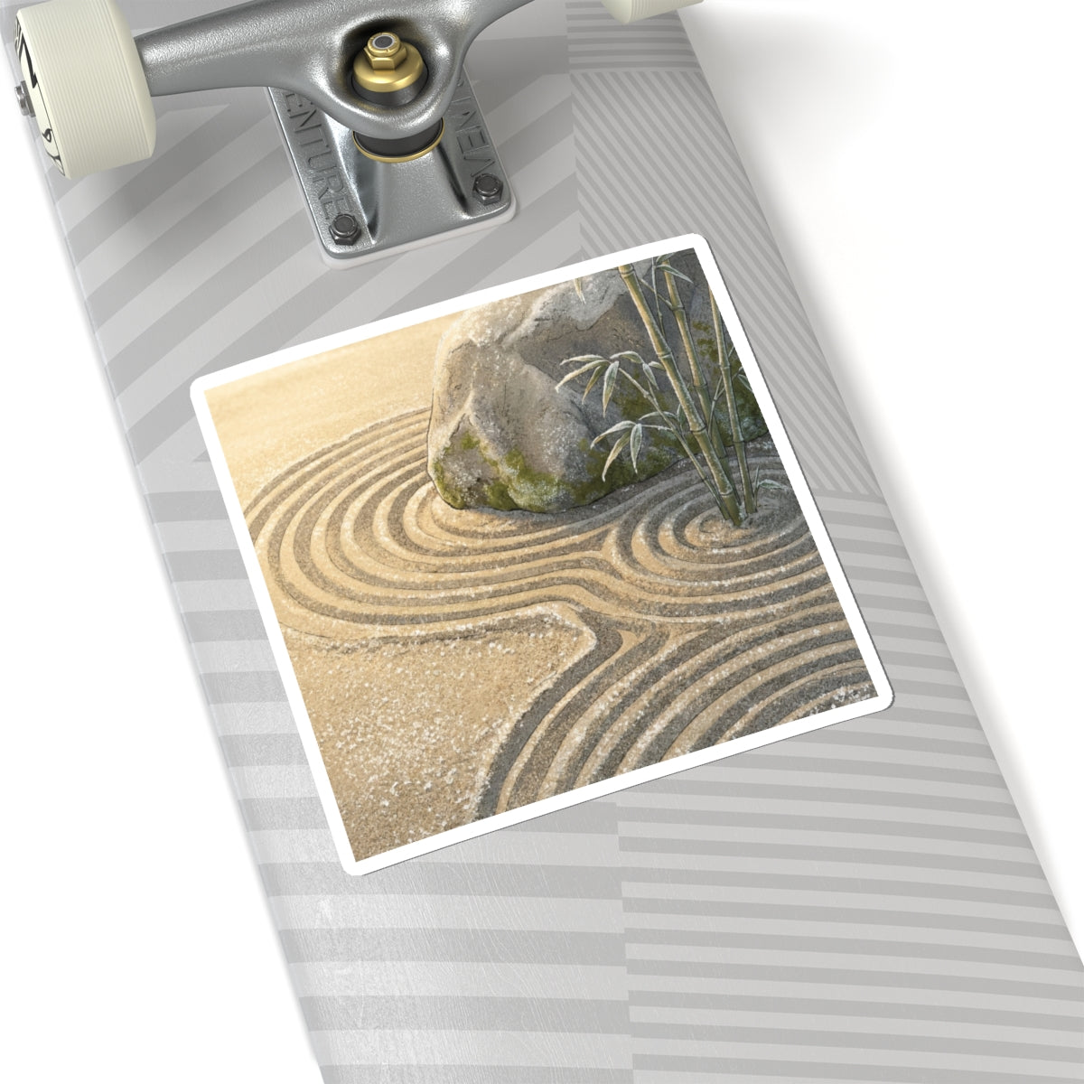 Peaceful Rock Garden Sticker - Ukiyo E Inspired Zen