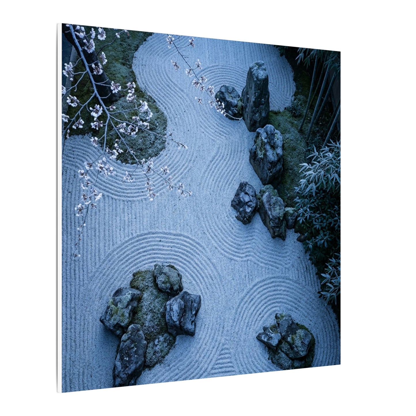 Contemplative Cherry Blossom Canvas Art - Karesansui Zen