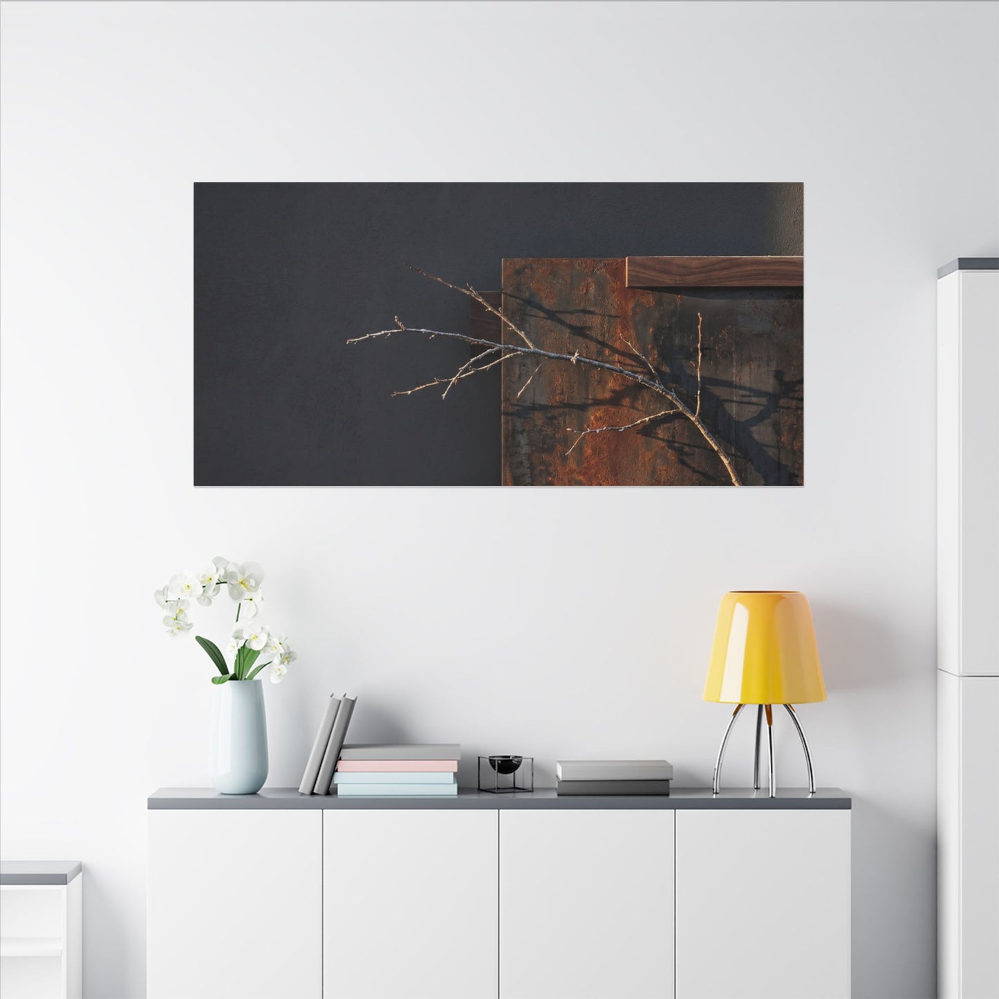 Ma Rust Patina Canvas Art - Dark Japandi Dark Texture