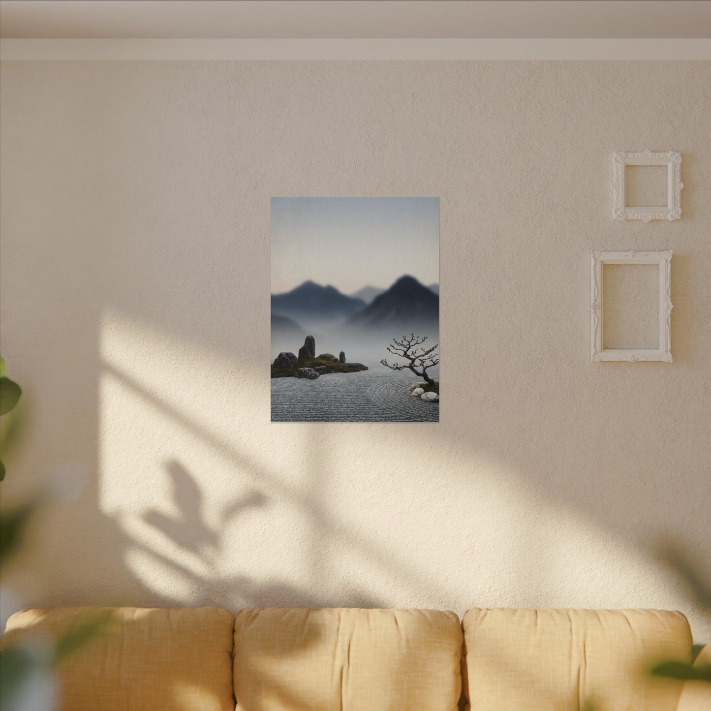 Mountain Mist Karesansui Canvas Art | Contemplative Zen Art