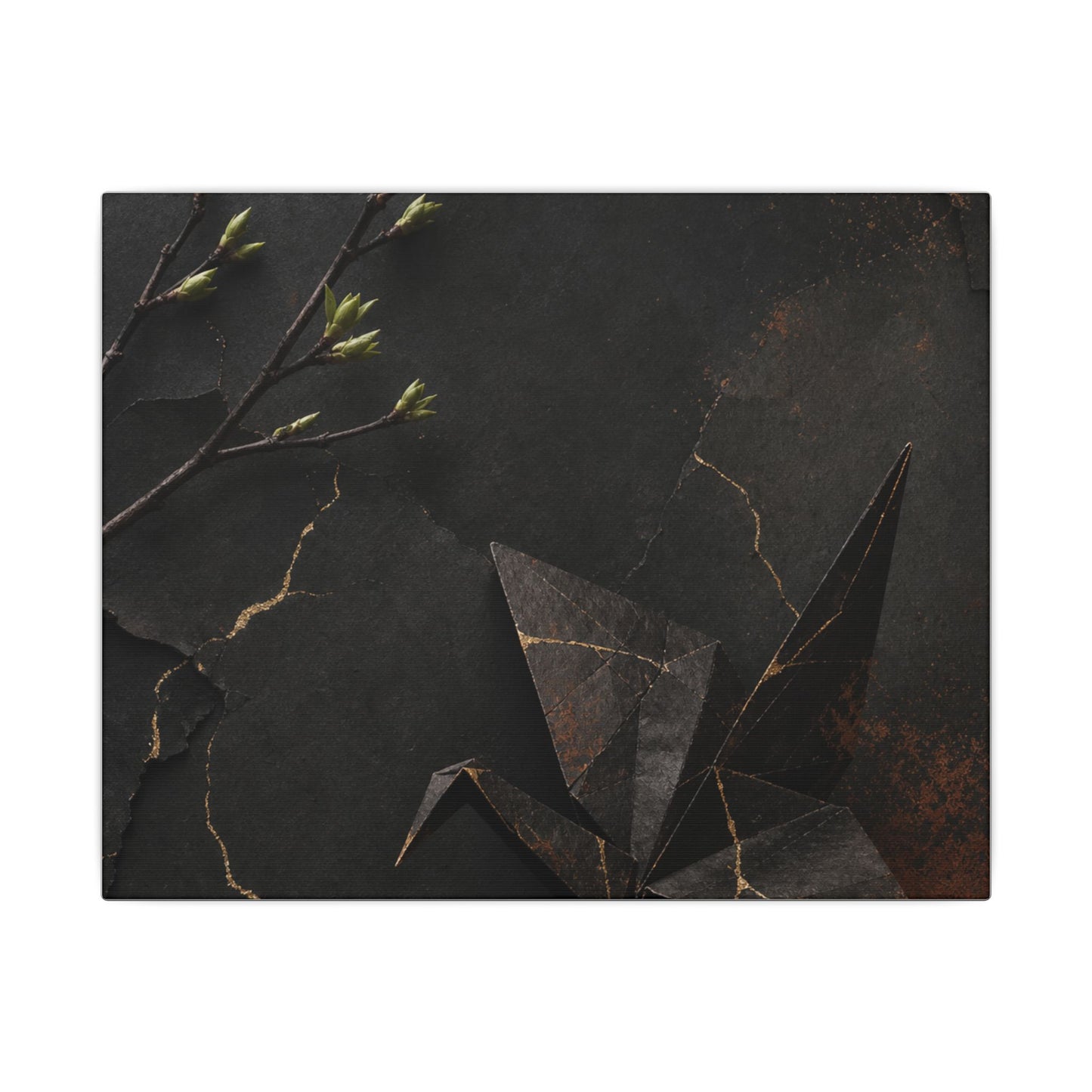 Paper Fold Canvas Art | Spring Kintsugi Broken Beauty Art
