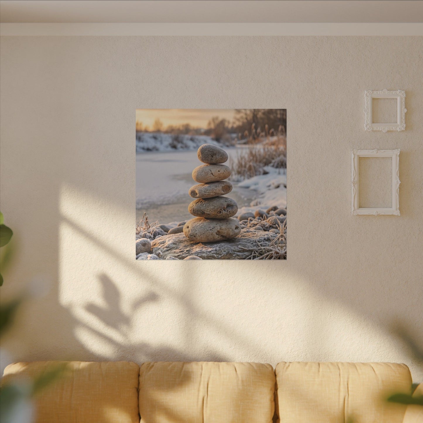 Ma River Stones Canvas Art - Japandi Japanese Pattern