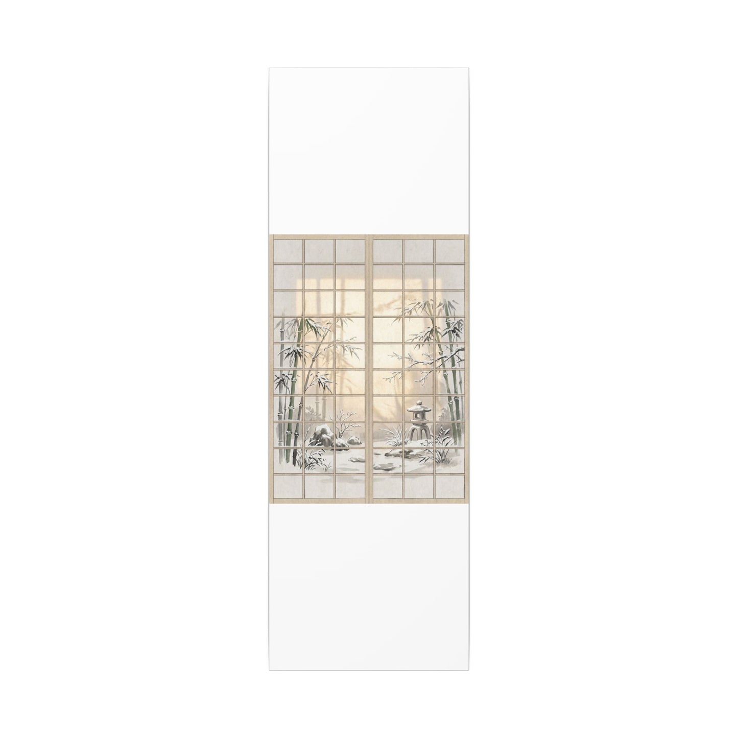 Winter Shoji Screen Sumi E Canvas Art | Tranquil Decor