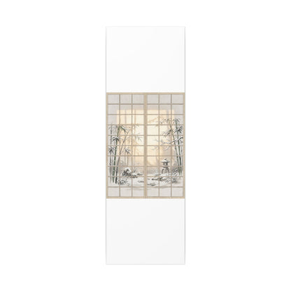 Winter Shoji Screen Sumi E Canvas Art | Tranquil Decor