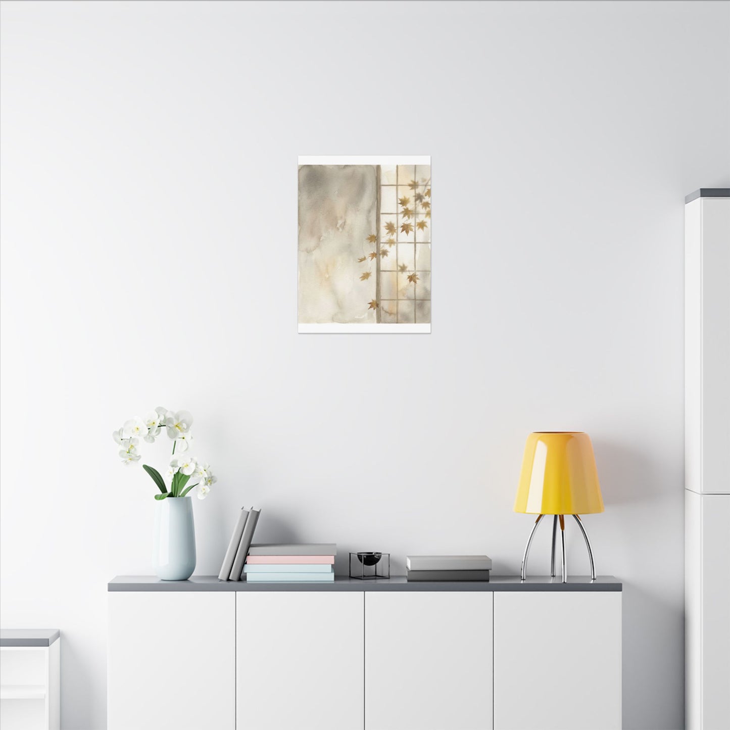 Warm Shoji Screen Canvas Art - Watercolor Japandi
