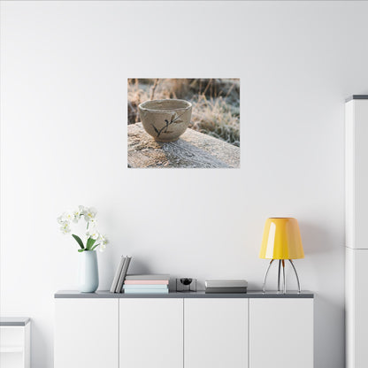 Golden Hour Ceramic Bowl Canvas Art - Japandi Ma