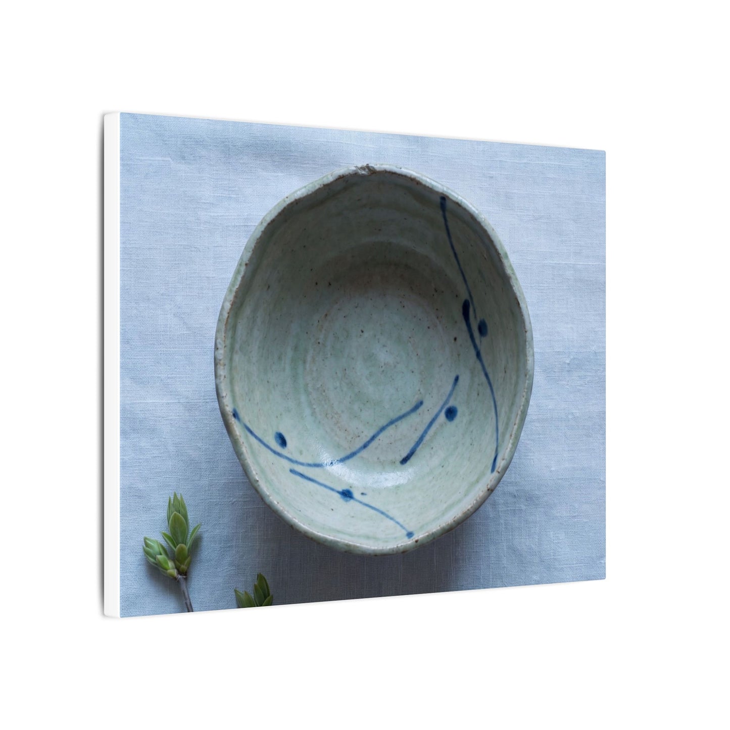 Spring Ceramic Bowl Minimal Line Canvas Art | Warm Decor