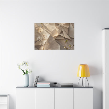 Golden Hour Paper Fold Canvas Art - Japandi Fukinsei