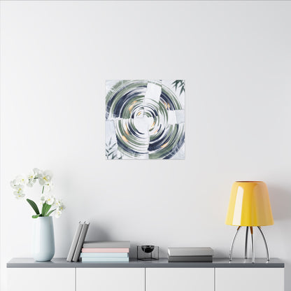 Winter Water Ripple Sumi E Canvas Art | Peaceful Decor