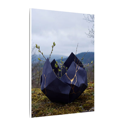 Paper Fold Canvas Art | Spring Kintsugi Gold Repair Art