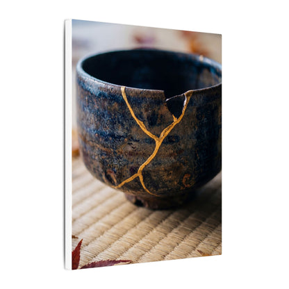 Tea Ceremony Autumn Canvas Art | Kintsugi Healing Design