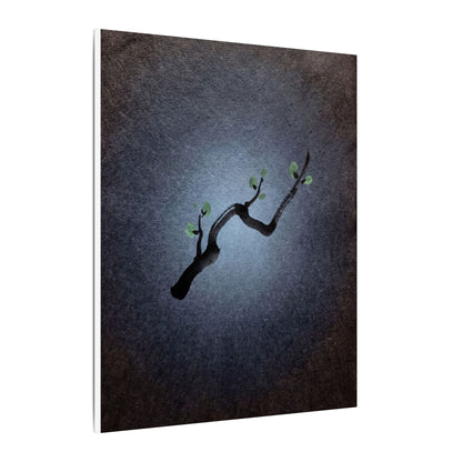 Ink Brushstroke Canvas Art | Spring Dark Japandi Moody Minimal Art