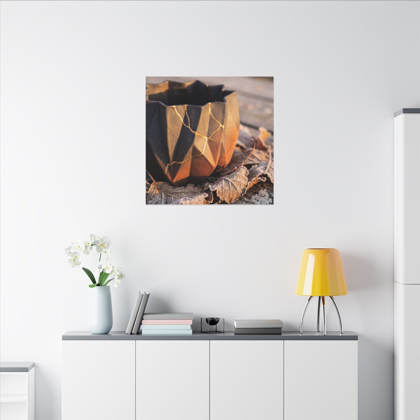 Paper Fold Gold Repair Canvas Art | Philosophical Kintsugi Art
