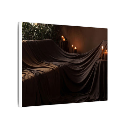 Candlelight Silk Drape Canvas Art - Dark Japandi Ma