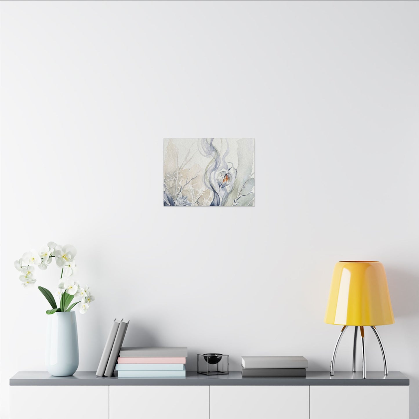 Earthy Incense Smoke Canvas Art - Watercolor Japandi