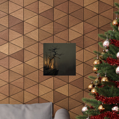 Pine Tree Shadow Zen Wall Art Print | Moody Dark Japandi Art