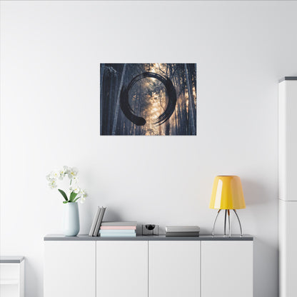 Bamboo Grove Canvas Art | Winter Zen Enso Art