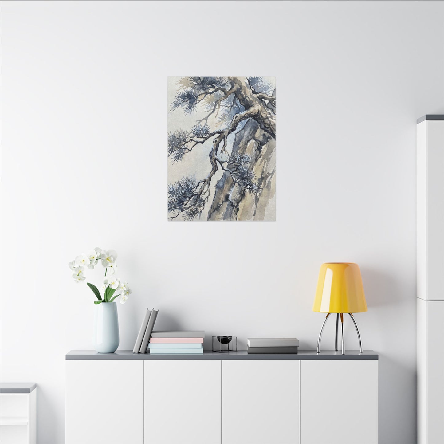 Moonlight Pine Tree Canvas Art - Japandi Seijaku