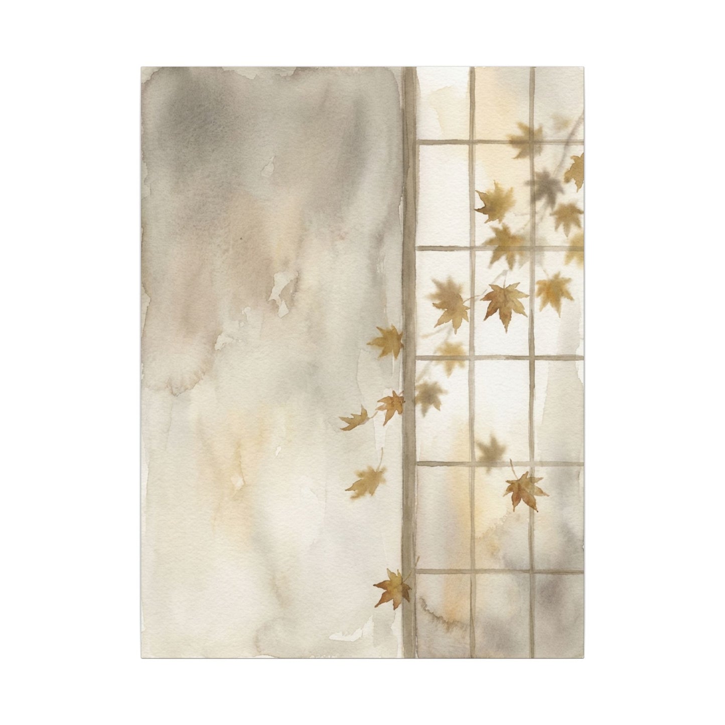 Warm Shoji Screen Canvas Art - Watercolor Japandi