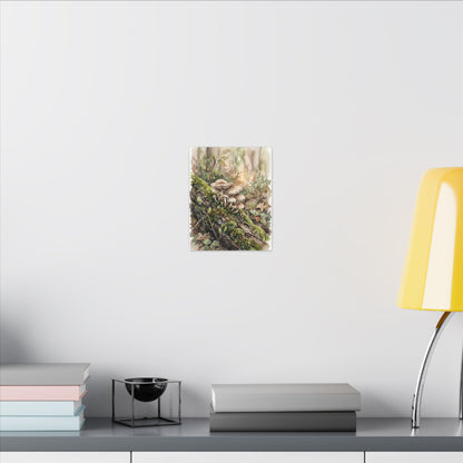 Wild Mushrooms Canvas Art | Spring Japandi Watercolor Art
