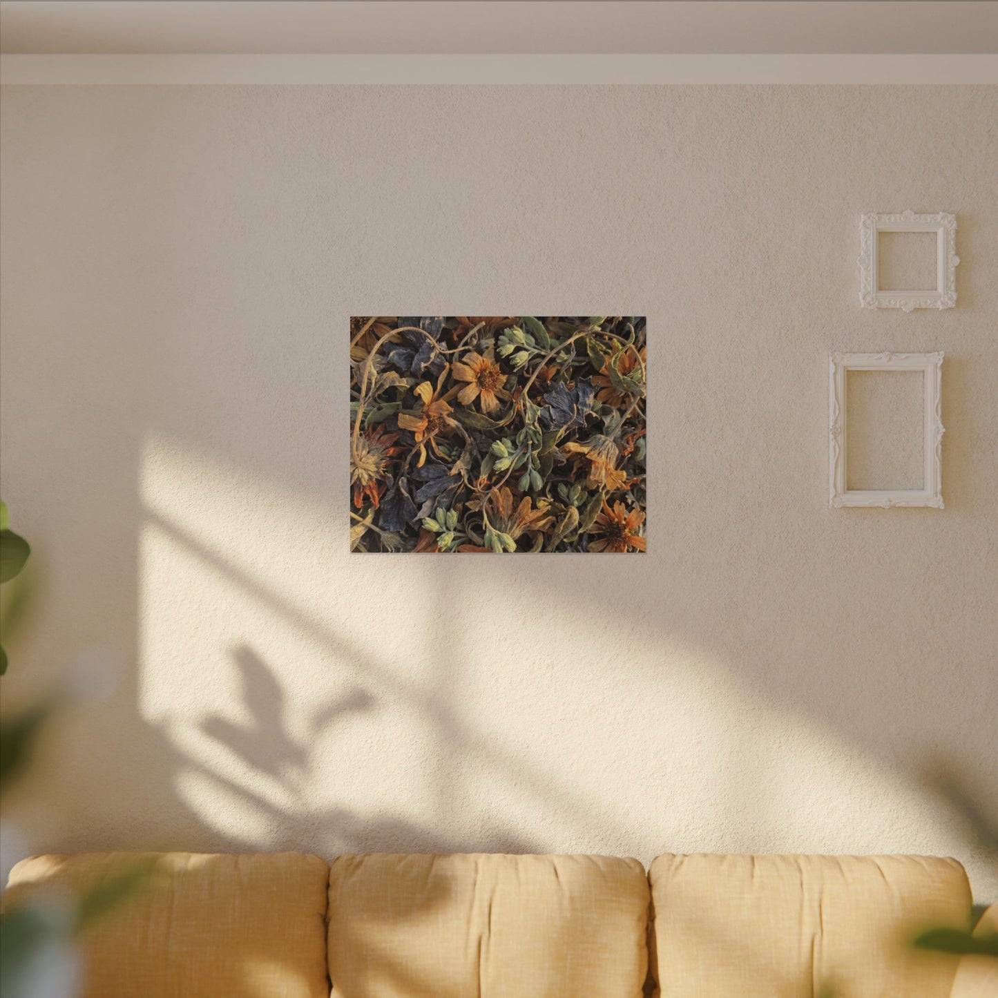 Spring Dried Flowers Japanese Pattern Canvas Art | Warm Decor