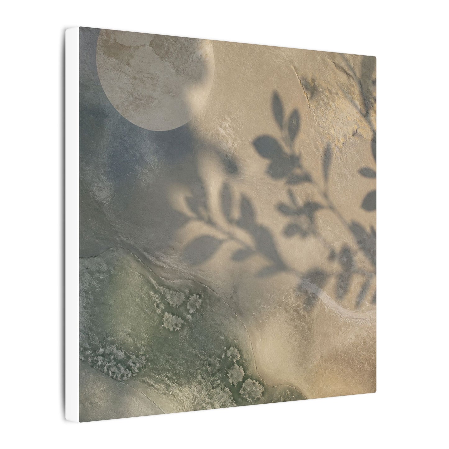 Japandi Shadow Play in Moonlight | Texture Canvas Art